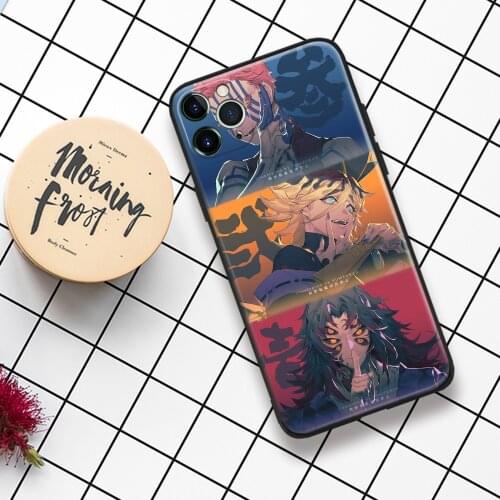 Kokushibou Douma Akaza Kimetsu No Yaiba Phone Case For IPhone 11 12 Mini Pro XS Max 6s X XR 6 7 8 Plus SE Soft TPU Glass Cover