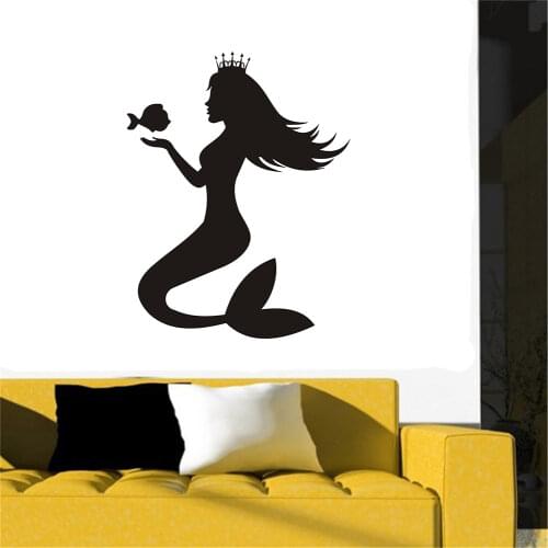 Nursery Princess Mermaid Wall Decal Art Decor Sticker Vinyl wall decal for Living room Bedroom girls room