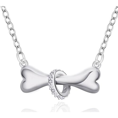 925 Sterling Silver Creativity Bone Pendant Necklace For Woman Fashion Wedding Engagement Party Charm Jewelry Gift