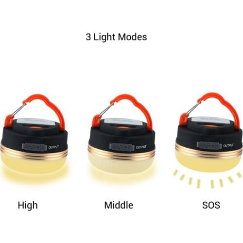 Portable light LED Gold camping tent lantern USB rechargeable 300LM3W Magnetic LED Lamp Outdoor Light LED Flexible Tent Lantern
