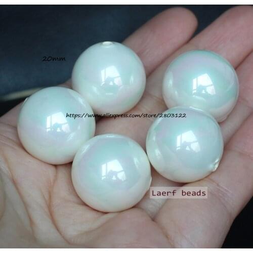 Half Drilled Shell Pearl Round beads 8-20mm 4pcs ,For DIYJewelry making! Mixed wholesale for all items