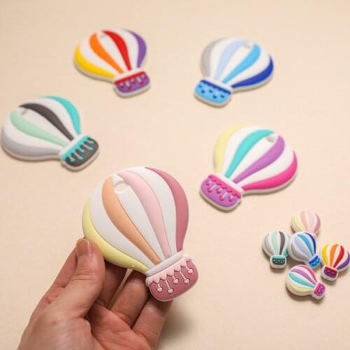 100% Food Grade Silicone Baby Teether Hot Air Balloon Teether Molar Teething Nursing Toys Shower Gift for Newborn 0-12Months