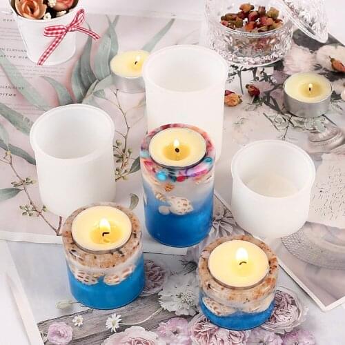 DIY Cylinder Transparent Silicone Mold Resin Candle Mould Crystal Glue Casting Mould Home Jewelry Making Succulents Clay Mold