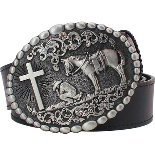 Personality belt American Western cowboy style belt Cowboy myth western story belt west cowboy Knights belts cross faith