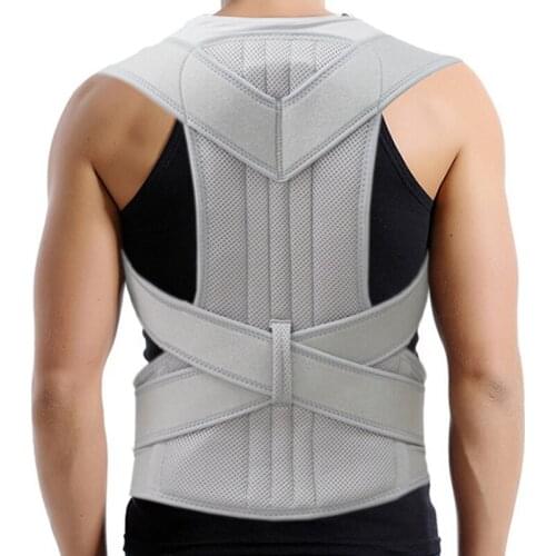 Silver Black Back Belt Posture Corrector Spine Shoulder Corset Orthopedic Brace Scoliosis Back Support Belt Man Woman