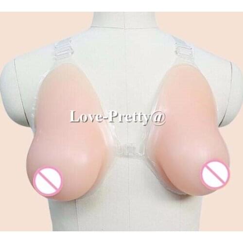 Silicone breast strap on fake boobs for crossdresser lifelike breasts forms 1200g DD cup