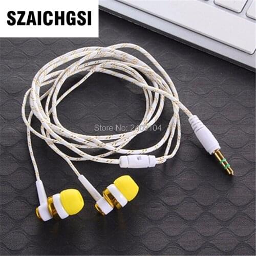 SZAICHGSI 3.5mm In-Ear Stereo braided Earbuds Earphone For iPhone For Samsung by fast shipping wholesale 200pcs