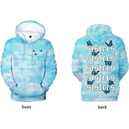 James Charles Colorful Blue Butterfly 3D Hoodies Sweatshirt Fashion Men / Women Streetwear Letter Regular Polyester Hooded Kpop