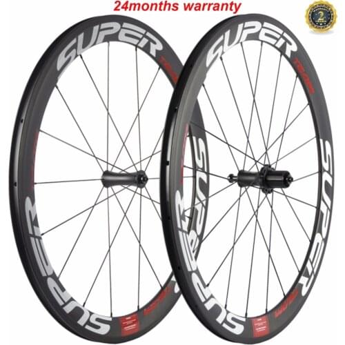 SUPERTEAM 50mm 700C Carbon Road Bike Wheelset Clincher 23mm width Chinese Carbon fiber Bicycle Cycling Racing Wheels Tubular