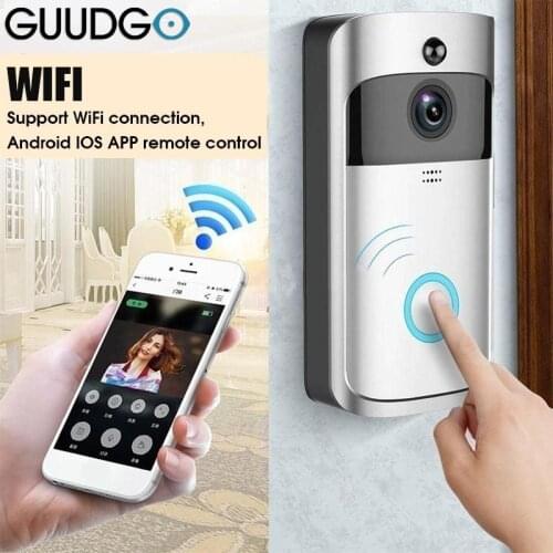 GUUDGO Wifi Smart Video Doorbell Intercom Smart Camera Doorbell PIR Detection Camera Night Vision Home Security Video Door Bell