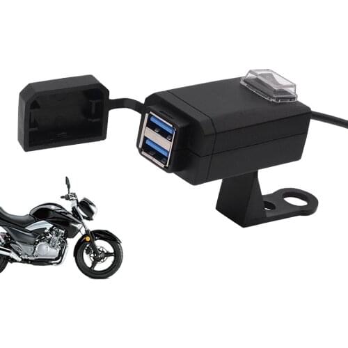 QC3.0 USB Charger Waterproof Dual USB Motorcycle Quick Universal Charger 12V Power Supply Adapter for Huawei Iphone Samsung