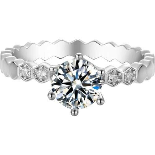 925 Sterling Silver Moissanite Ring 1ct 2ct 3ct Moissanite Diamond Ring Wedding Engagement Ring For Women Jewelry