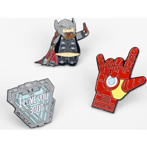 Marvel Avengers Badge Thor Iron Man Brooch Enamel Pins Backpacks Cute Badge Gifts for Kids Kawaii Pins for Clothes Metal Pins