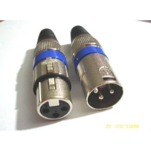 100 Set 3 pin XLR Audio Cable Connector MIC Male Plug + Female Jack Selling