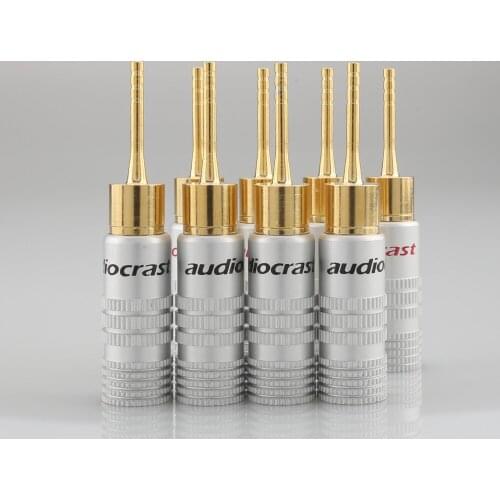 8xPin Banana B838G Audiocrast 2mm Pin Speaker Banana Plug Adapter Wire Connector Gold Plated
