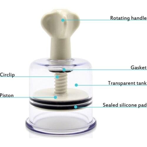 4 Sizes Rotating Handle Vacuum Body Massage Cans Suction Enhancer Acupuncture Vacuum Cupping Cups Nipple Enlarger High Quality