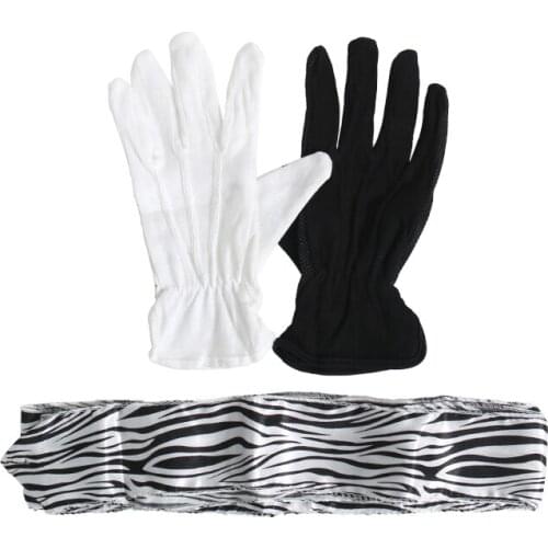 Free shipping Black & White Gloves To Zebra Streamer - Magic Tricks,Card,Stage Magic props,Magic Accessories,Gimmicks,Close-up