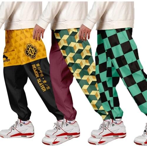 Anime Demon Slayer Pants Kimetsu No Yaiba Kamado Tanjirou 3D Printing Trousers Kamado Nezuko Casual Loose Plus Size Sweatpants