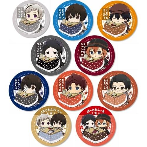 58mm pins Bungou Stray Dogs Ryunosuke Akutagawa Dazai Osamu badges Brooch