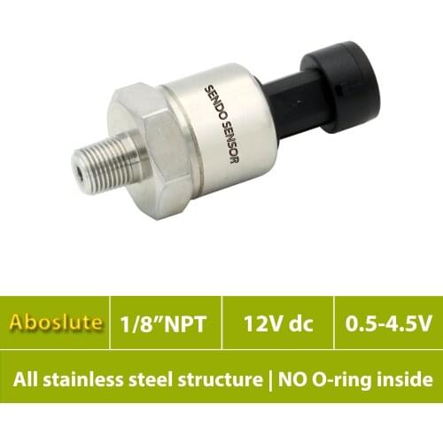 No O ring stainless steel pressure sensor, 9, 12, 24 v input, absolute 15, 30, 50, 75, 100, 150, 200, 300, 500, 600, 1000 psia