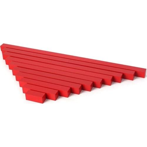 Montessori Wooden Red Long Sticks Math Rod Toys Kids Educational Early Teaching