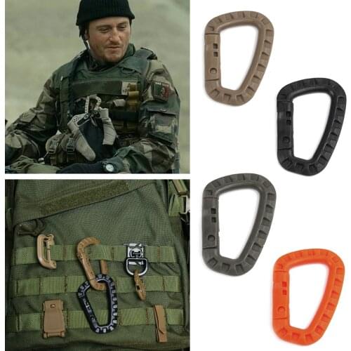 Outdoor D Type Tactical Carabiner ITW Molle Buckle Hook Backpack Carabiner Military Camping Climbing Accessories