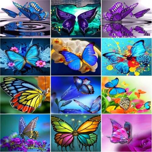 CHENISTORY Frame Picture Diy Oil Painting By Numbers Butterfly Acrylic Wall Art Home Decors Coloring By Numbers For Diy Gift Art