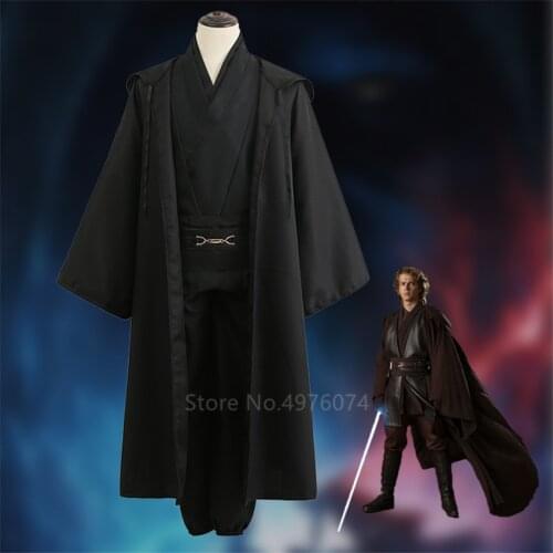 Adult Men 4PCS Halloween Cosplay Costumes Cardigan Skywalker Knight Robe Carnival Party Anime Disguise Party Clothing Set