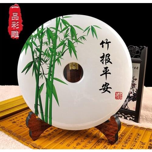 Creative Home Furnishing jewelry natural jade buckle ornaments decoration crafts gift wine room entrance