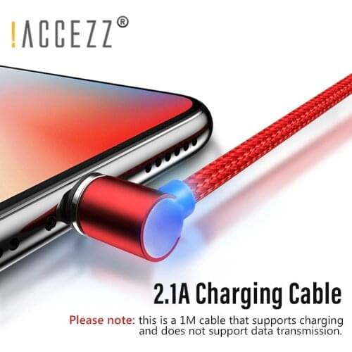 !ACCEZZ 90 Degree Magnetic USB Charge Cable For iPhone 12 11 Pro max X XS MAX XR 8 IOS 13 14 Lighting Fast Charger Charging Cord