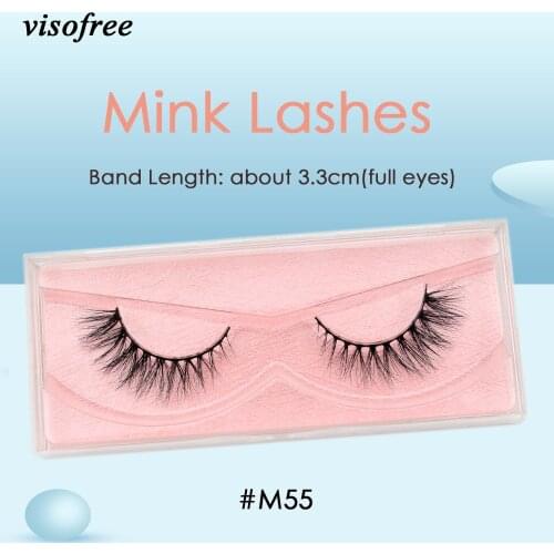 Visofree Mink Lashes 3D Mink Eyelashes Ultra Fluffy Collection Medium Volume Mink False Eyelashes Cruelty free Lashes Makeup M55