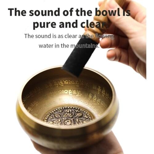12cm New Design Nepal Chakra Yoga Singing Bowl Buddhism Brass Tibetan Bowls