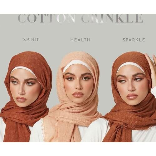 180X90CM 105 Colors Women Crinkle Crimp Cotton Turban Hijab Shawls Classic Simple Easy Classy Muslim Scarf