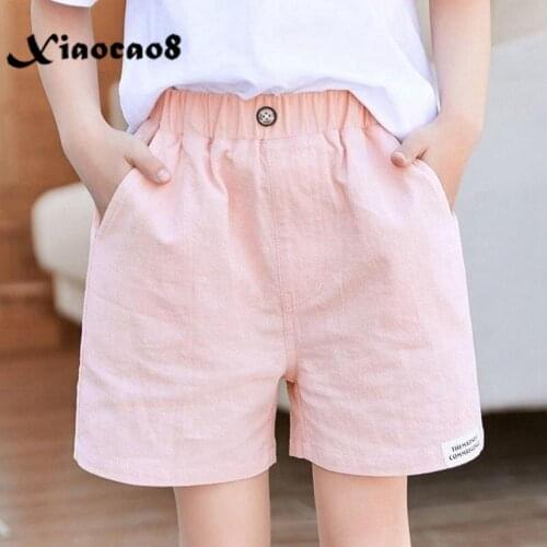 Girls Solid Cotton Shorts Kids Summer Loose Short Pants Children'Clothing Kids Trousers Toddler Girl Clothes 4 5 6 8 10 12Years