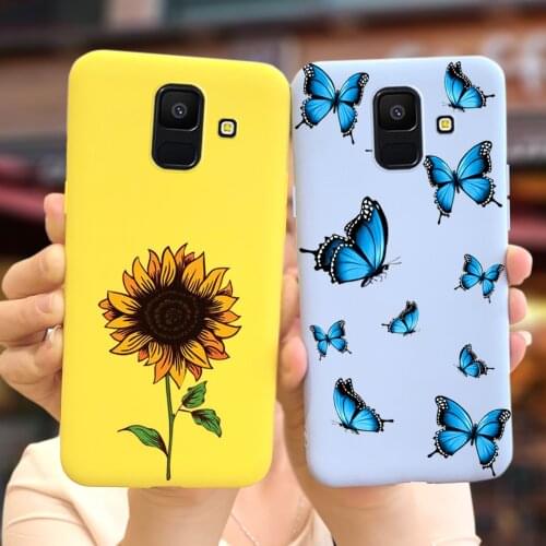 Stylish Sunflower Case For Samssung A6 2018 Case A600F Cute Silicon Funda For Samsung Galaxy A6 Plus A6+ 2018 A605F Phone Bumper