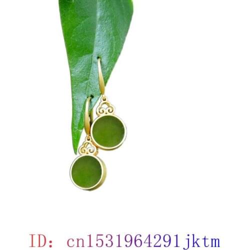 Green Jade Earrings Amulet Jewelry Chalcedony Zircon Fashion 925 Silver Charm Natural Women Crystal Gemstone Gifts