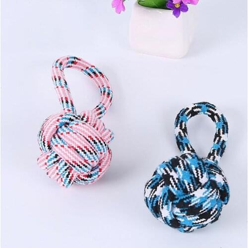1PC Pet Cotton Rope Toy Pet Pull Rope Ball Woven Ball Molar Tooth Bite Dog Toy