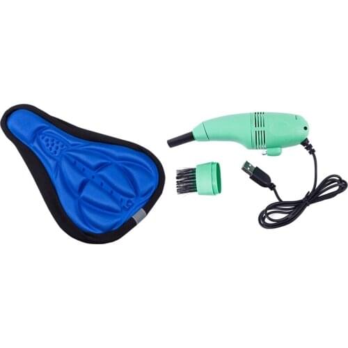 1 Pcs Cycling MTB Bicycle Saddle Cover & 1 Pcs Mini Vacuum Cleaner For Laptop With USB Connection