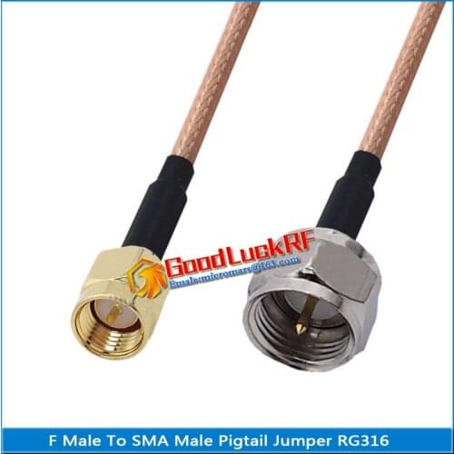 1X Pcs High-quality F Male to SMA Male Plug Coaxial Type Pigtail Jumper RG316 Cable 50 ohm Low Loss F to SMA