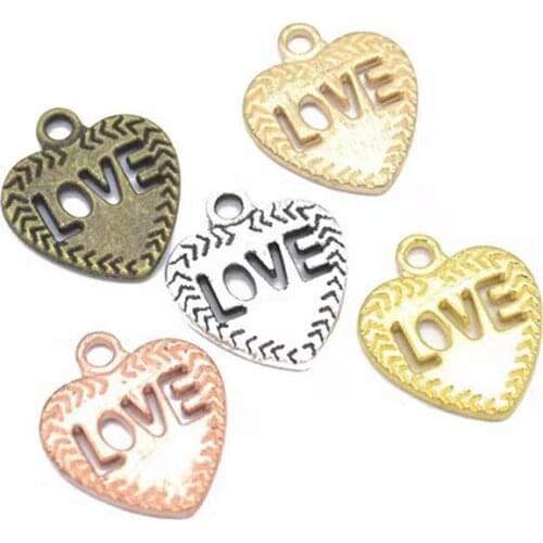 10pcs/lot 20x18mm Antique Bronze Love In Heart Charms DIY Jewelry Accessories Charms
