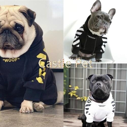 2020 Autumn Pug Fashion Dog Hoodies,Stripe Pet Dog Sweatshirt Street Wear,Chihuahua Teddy French Bulldog Wholesale Dog Hoodie