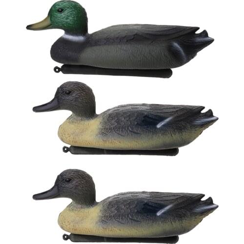 3 Pieces Premium PE 3D Lifelike Duck Hunting Decoy Floating Decoys Decoying Lawn Ornaments Garden Yard Scarer