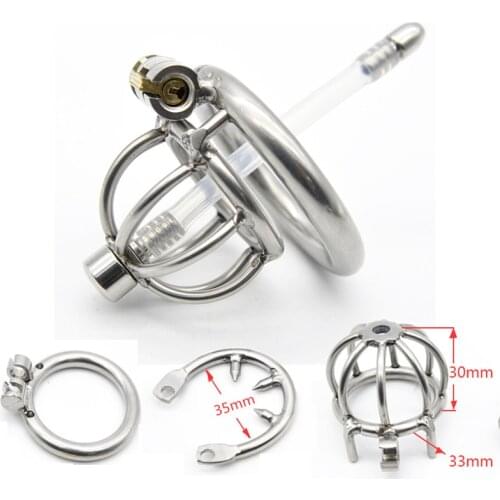 304 Stainless Steel Male Chastity Cock Cage Device With Anti-off Urethral Catheter Chastity Belt Penis Ring Sex Toys For Men