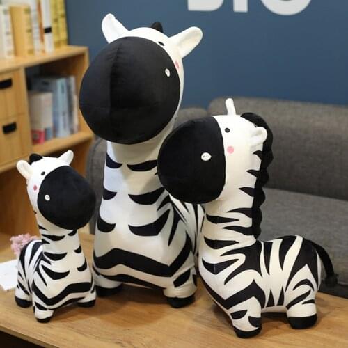 40-70CM Cute Standing Zebra Stuffed Animals Plush Toy Kids Toys Simulation Zebra Doll Photography Props Christmas Birthday Gifts