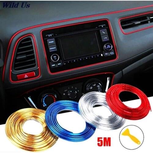 5M Car Seal Door Strip Moulding Trim Dashboard Edge Universal Auto Chrome Accessories Styling Interior Exterior Decoration
