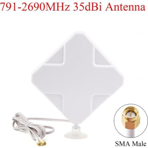 791-2690MHz Hi-Gain 35dBi Antenna 3G 4G LTE Outdoor Antenna RG174 2M/6.56ft Cable SMA Male Connector For 3G 4G Router Modem