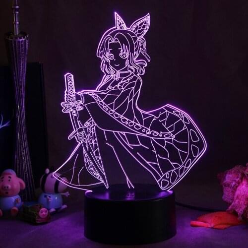 Acrylic 3D Table Lamp Anime Figure LED 7 Colors Remote Touch Base Home Decoration Bedside USB Night Lights Creative Gift