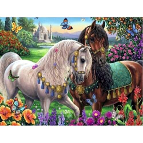 New Needlework Resin Diamond Embroidery Diy Horses butterflys flower Diamond Painting Rhinestones Full Drill Diamond