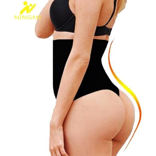 NINGMI Bodysuit Underwear Women Slimming Body Shaper Tummy Control Panties G-string Hip Butt Lifter Shapewear High Waist Trainer