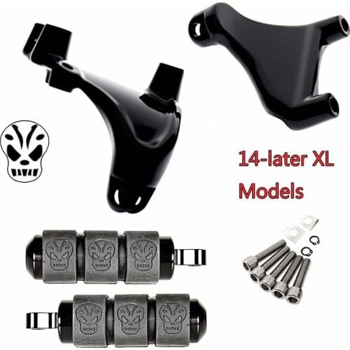 Black Rear Passenger Mounting With Rudyness Footpegs For Harley Sportster XL 883 883R 883L 883N 1200R 1200L Models